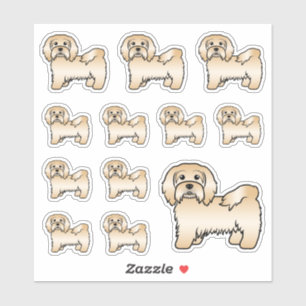 Fawn Havanese Niedlich Cartoon Dog Illustrationen Aufkleber