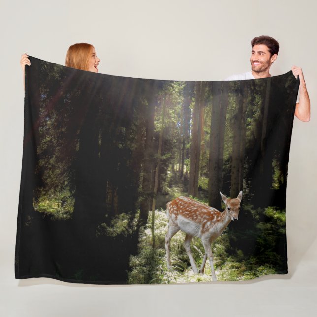 FAWN im TIEFEN WALD Fleecedecke (Beispiel)