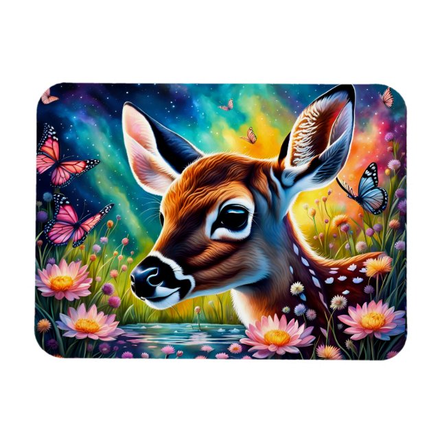 Fawn in Meadow Pond Magnet (Horizontal)