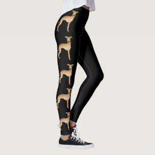 Fawn Italian Greyhound Niedliche Cartoon Hunde auf Leggings