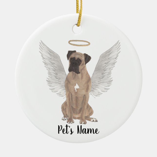 Fawn Masked Boxer Beileid Memorial Keramik Ornament (Vorne)