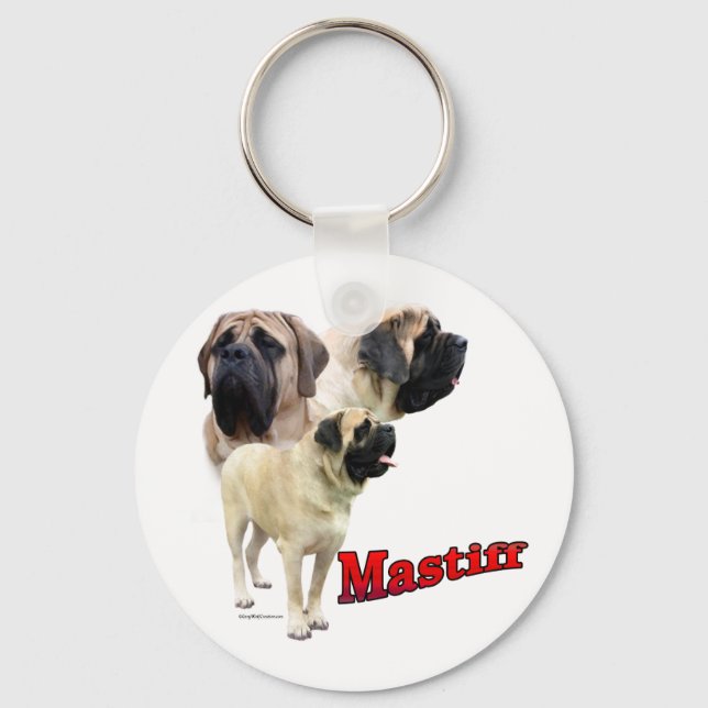 Fawn Mastiff trio Schlüsselanhänger (Vorderseite)