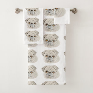 Fawn Mops Badhandtuch Set