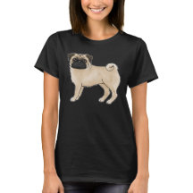 Fawn Mops Dog Canine Niedlicher Cartoon Illustrati