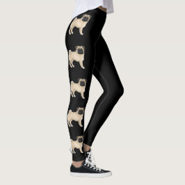 Fawn Mops Mops Hund Rasse Niedlich Cartoon Hunde S Leggings