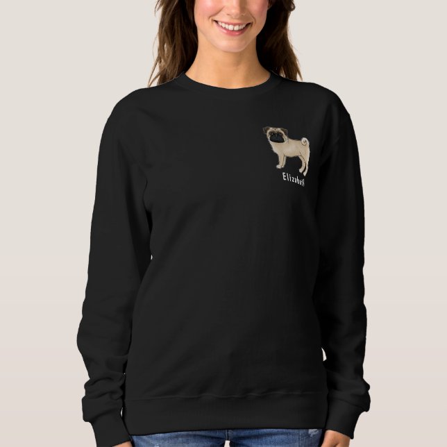 Fawn Mops Mops Hunde züchten Design mit benutzerde Sweatshirt (Vorderseite)