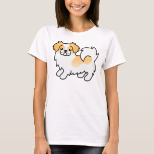 Fawn Parti-Color Tibetan Spaniel Niedlicher Cartoo T-Shirt
