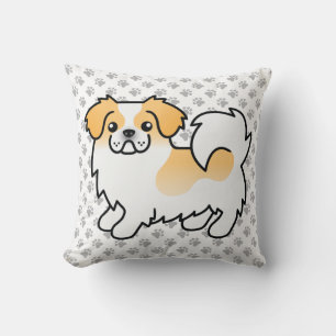 Fawn Parti-Color Tibetisch Spaniel Niedlicher Hund Kissen