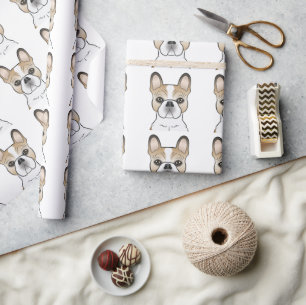 Fawn Pied French Bulldog Frenchie Niedlich Dog Pat Geschenkpapier
