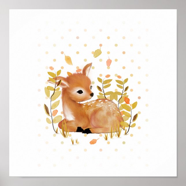 Fawn Prints Poster Kinderzimmer Decor (Vorne)