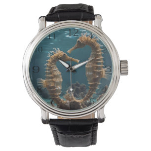 Fawn Romantic Seepferde unter dem Ozean, Armbanduhr