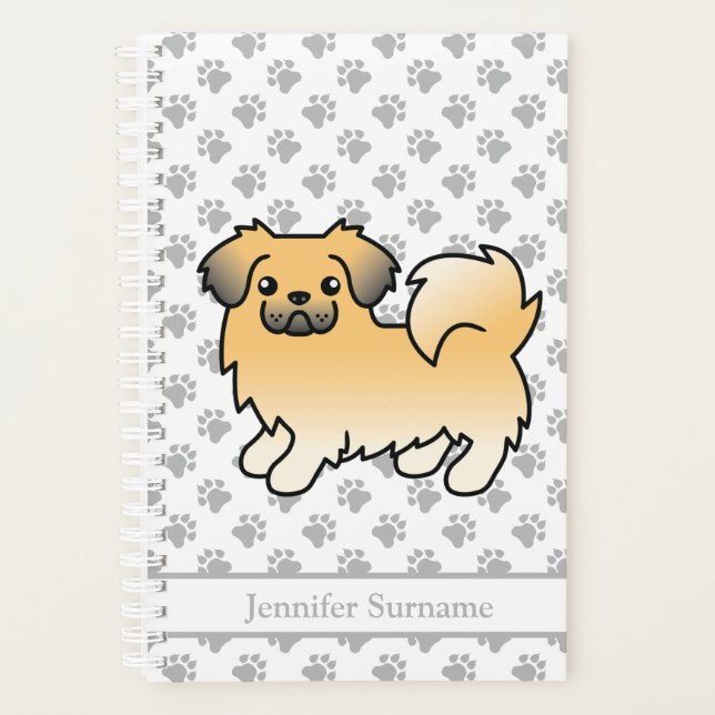 Fawn Sable Tibetan Spaniel Niedlicher Cartoon Dog  Planer (Vorderseite)