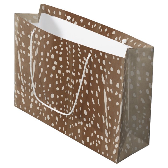 Fawn Spots Baby Deer Animal Print Muster Große Geschenktüte (Vorderseite Schrägansicht)