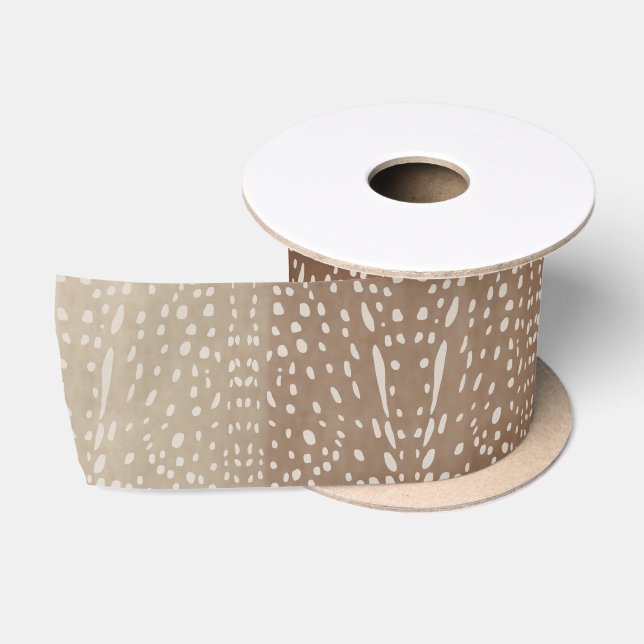 Fawn Spots Baby Deer Animal Print Muster Satinband (Spule)