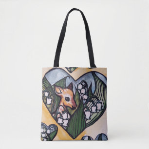 Fawn Spring Deer Lily of the Valley Blume Tasche