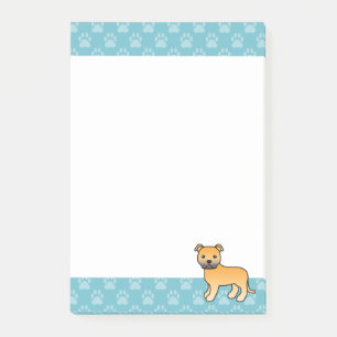 Fawn Staffordshire Bull Terrier Dog Illustration Post-it Klebezettel