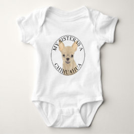 Fawn Tan Cream Chihuahua Dog Big Sister Baby Strampler