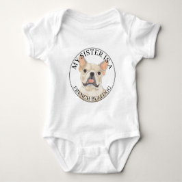 Fawn Tan Cream French Bulldog Big Sister Baby Strampler