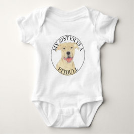 Fawn Tan Cream Pitbull Dog Big Sister Baby Strampler