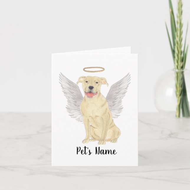 Fawn Tan Pitbull Staffy Beileid Memorial Karte (Vorderseite)