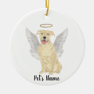 Fawn Tan Pitbull Staffy Beileid Memorial Keramik Ornament