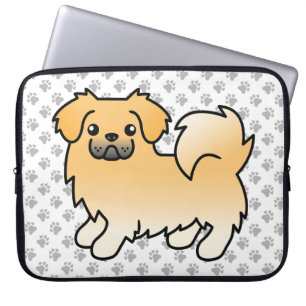 Fawn Tibetan Spanisch Niedlich Cartoon Dog & Paws Laptopschutzhülle