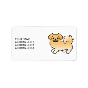 Fawn Tibetan Spanisch Niedlich Cartoon Dog & Text Adressaufkleber