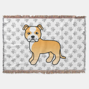 Fawn- und weißer Staffordshire-Bullterrier-Hund Decke
