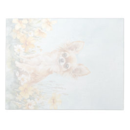 Fawn & White Chihuahua - 11" x 8,5" Notepad Notizblock