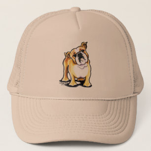 Fawn White English Bulldog Portrait Truckerkappe