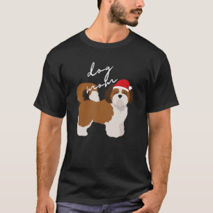 Fawn & White Shih Tzu Dog Mama Weihnachten T-Shirt