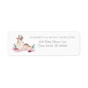 Fawntastic Deer It's a Girl Baby Shower Address