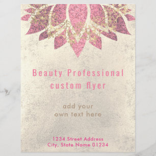 FAXES Goldfolie und hot pink Lotus-Hautpflege Flyer
