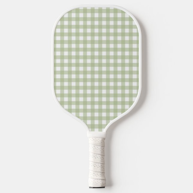 Faye and Lauren Green Gingham Pickleball Schläger (Vorderseite)