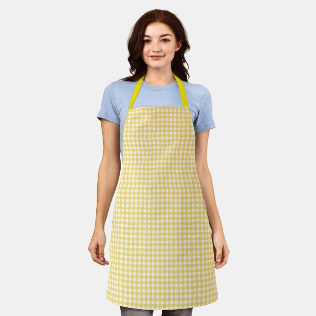 Faye & Lauren Yellow Gingham Schürze (Getragen)
