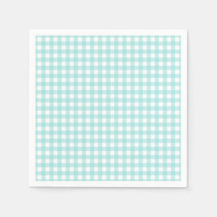 Faye und Lauren Aqua Blau Gingham Papier Serviette