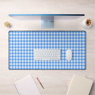 Faye und Lauren Blue Gingham Schreibtischunterlage