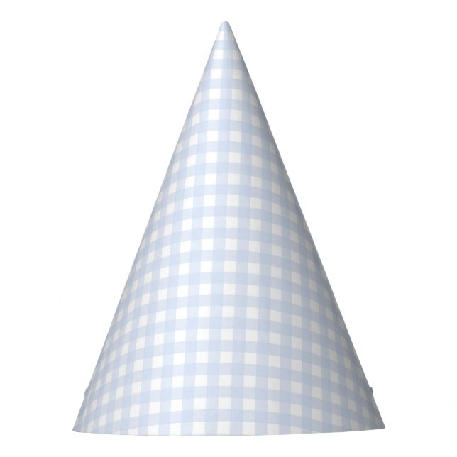 Faye und Lauren Blue Pastel Gingham Partyhütchen (Vorderseite)
