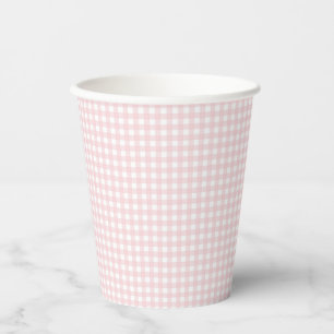 Faye und Lauren Blush Gingham Pappbecher