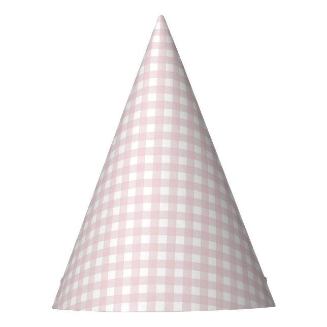 Faye und Lauren Blush Gingham Partyhütchen (Vorderseite)