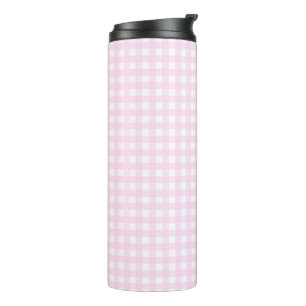 Faye und Lauren Bright Pink Gingham Thermosbecher
