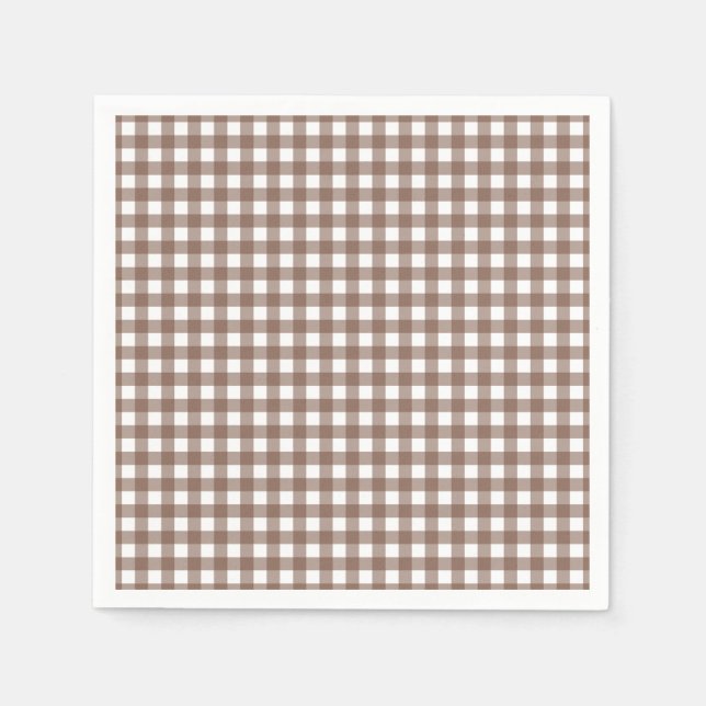 Faye und Lauren Brown Gingham Serviette (Vorderseite)