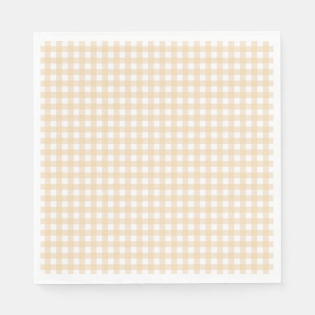 Faye und Lauren Fall Beige Gingham Serviette (Vorderseite)