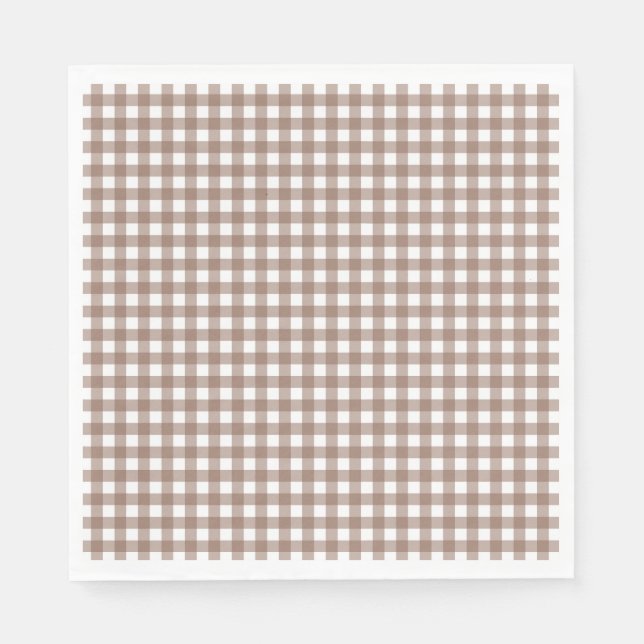 Faye und Lauren Fall Chocolate Brown Gingham Serviette (Vorderseite)