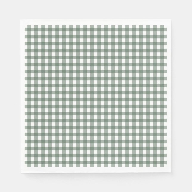 Faye und Lauren Fall Dark Green Gingham Serviette (Vorderseite)