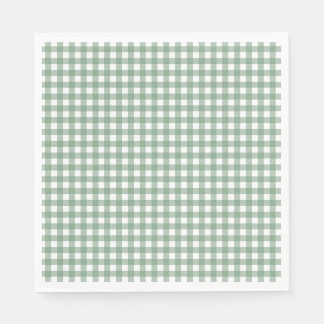 Faye und Lauren Fall Green Gingham Serviette (Vorderseite)