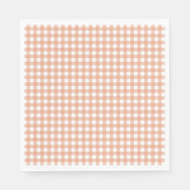 Faye und Lauren Fall Light Brown Gingham Serviette (Vorderseite)