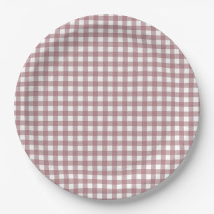 Faye und Lauren Fall Pink Gingham Pappteller