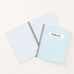 Faye und Lauren Light Blue Gingham Notizbuch