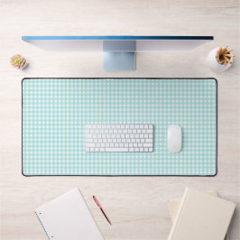 Faye und Lauren Light Blue Green Gingham Schreibtischunterlage